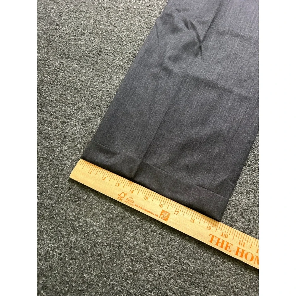 Burberry London Suit Charcoal Gray Mens 46L 40x30 Wool Two Button Pleated‎ Cuff